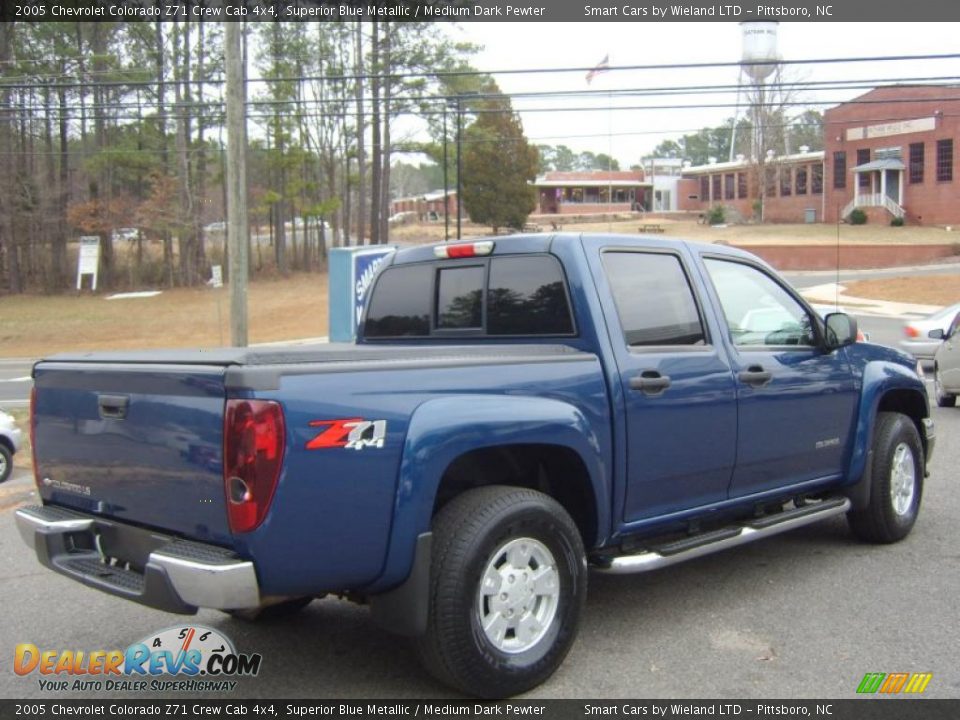 2005 Chevrolet Colorado Z71 Crew Cab 4x4 Superior Blue Metallic / Medium Dark Pewter Photo #4