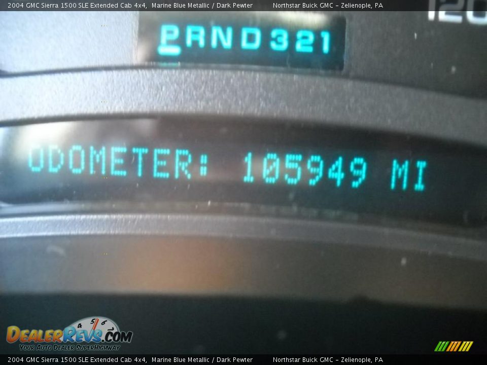 2004 GMC Sierra 1500 SLE Extended Cab 4x4 Marine Blue Metallic / Dark Pewter Photo #20