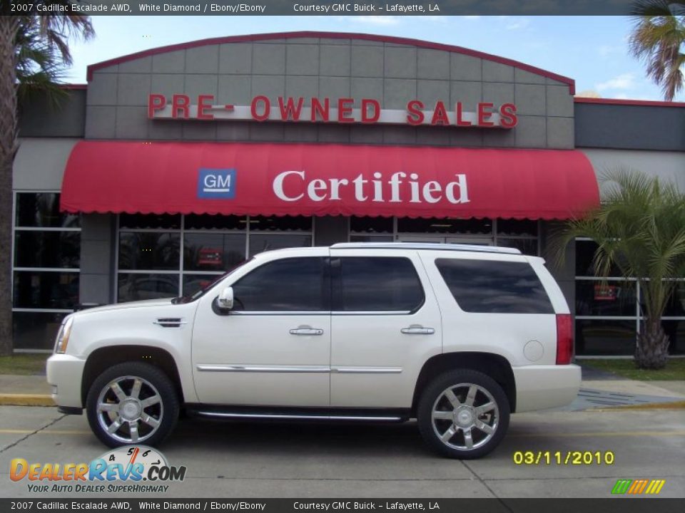 2007 Cadillac Escalade AWD White Diamond / Ebony/Ebony Photo #1