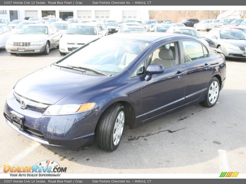 2007 Honda Civic LX Sedan Royal Blue Pearl / Gray Photo #1