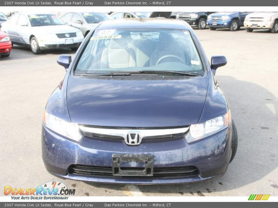 2007 Honda Civic LX Sedan Royal Blue Pearl / Gray Photo #2