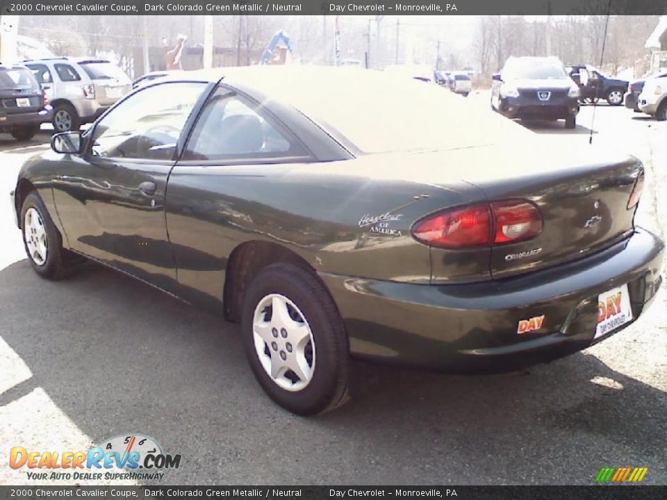 2000 Chevrolet Cavalier Coupe Dark Colorado Green Metallic / Neutral Photo #3