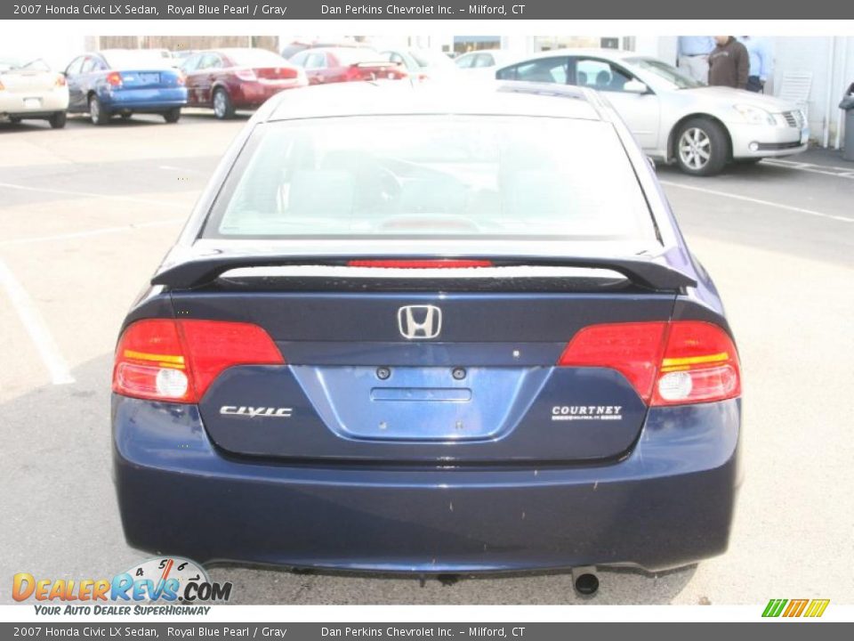 2007 Honda Civic LX Sedan Royal Blue Pearl / Gray Photo #6