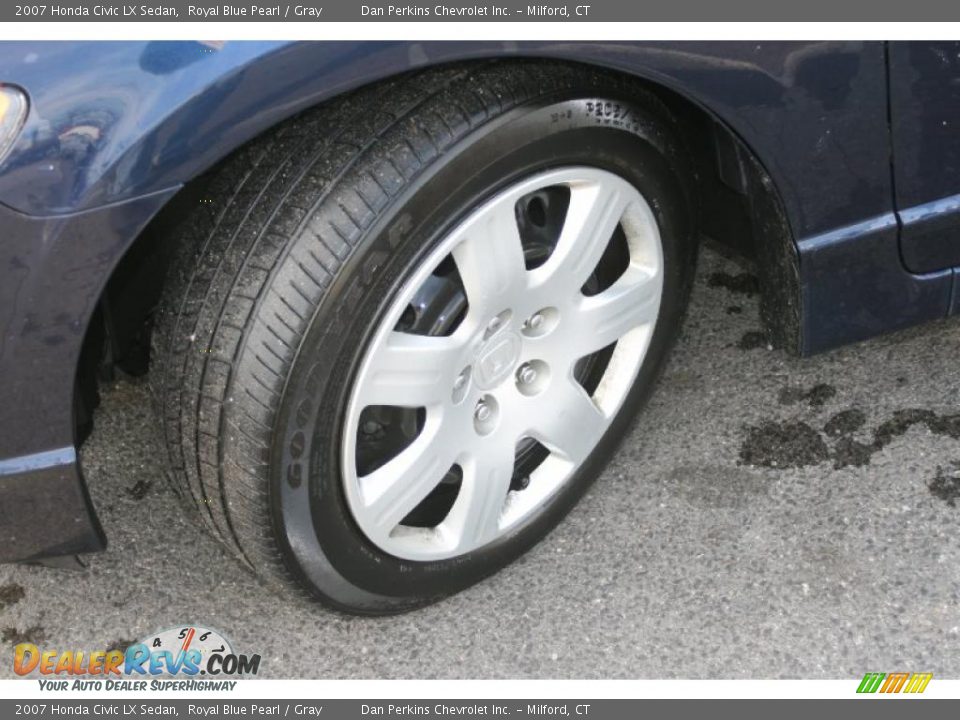 2007 Honda Civic LX Sedan Royal Blue Pearl / Gray Photo #8