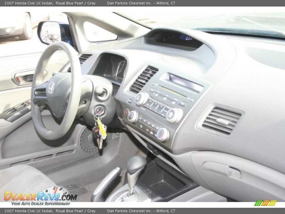 2007 Honda Civic LX Sedan Royal Blue Pearl / Gray Photo #9
