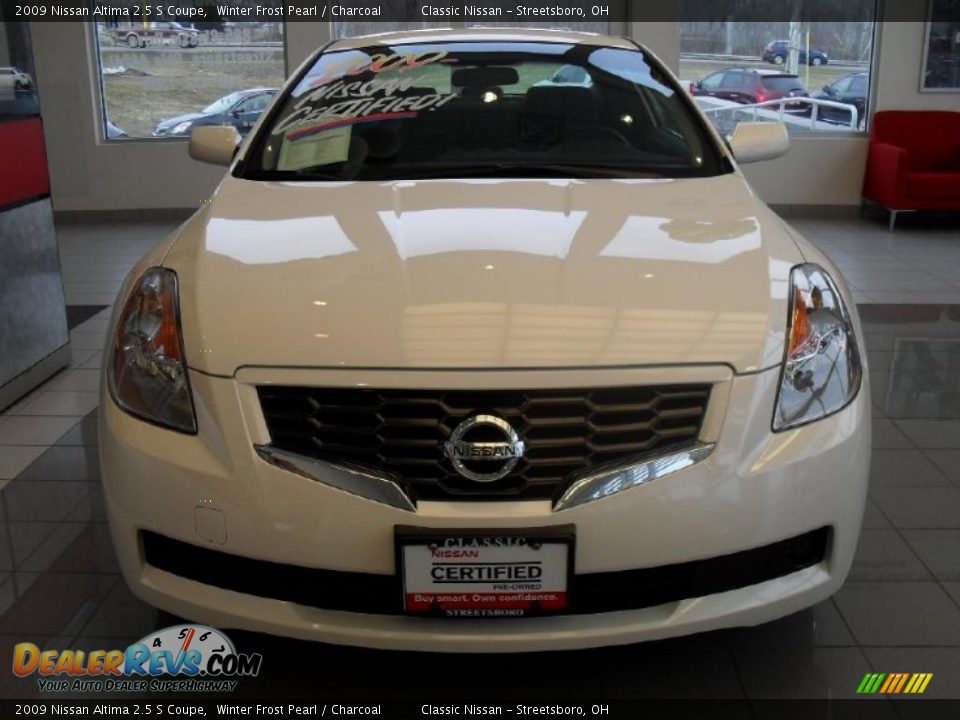 2009 Nissan Altima 2.5 S Coupe Winter Frost Pearl / Charcoal Photo #5