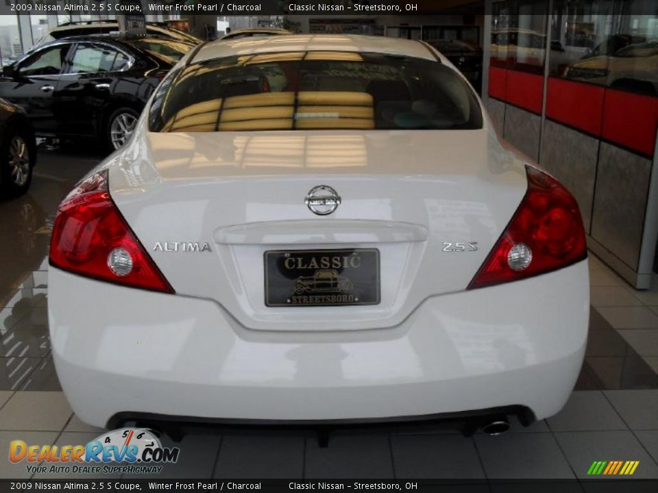 2009 Nissan Altima 2.5 S Coupe Winter Frost Pearl / Charcoal Photo #6