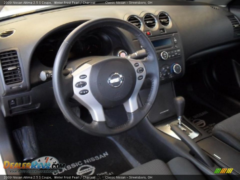 2009 Nissan Altima 2.5 S Coupe Winter Frost Pearl / Charcoal Photo #15