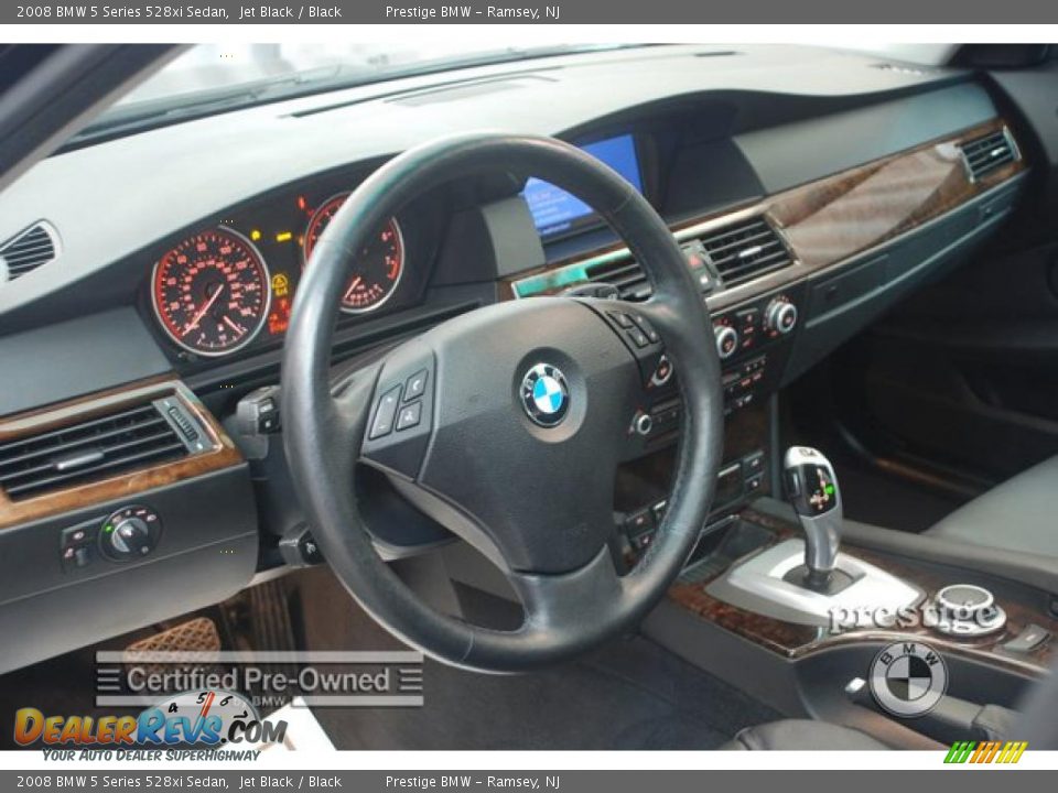 2008 BMW 5 Series 528xi Sedan Jet Black / Black Photo #15