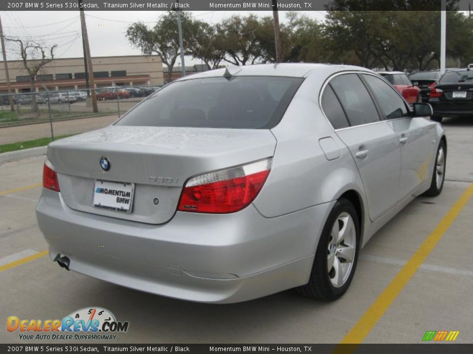 2007 BMW 5 Series 530i Sedan Titanium Silver Metallic / Black Photo #3