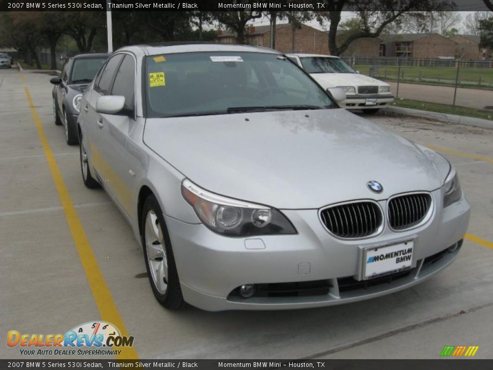 2007 BMW 5 Series 530i Sedan Titanium Silver Metallic / Black Photo #4