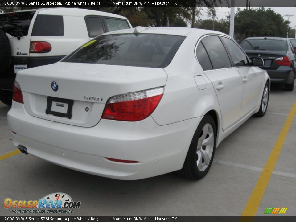 2008 BMW 5 Series 528i Sedan Alpine White / Beige Photo #3