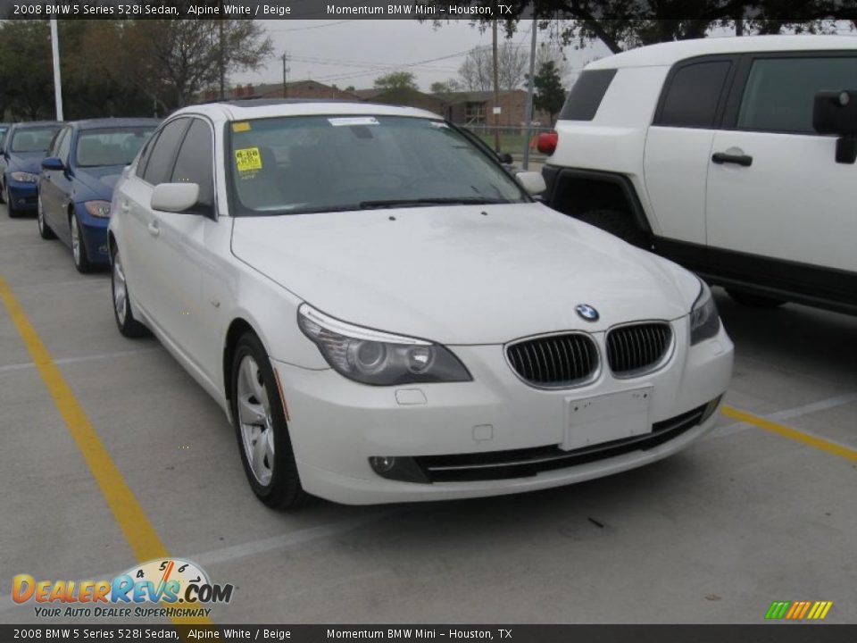 2008 BMW 5 Series 528i Sedan Alpine White / Beige Photo #4
