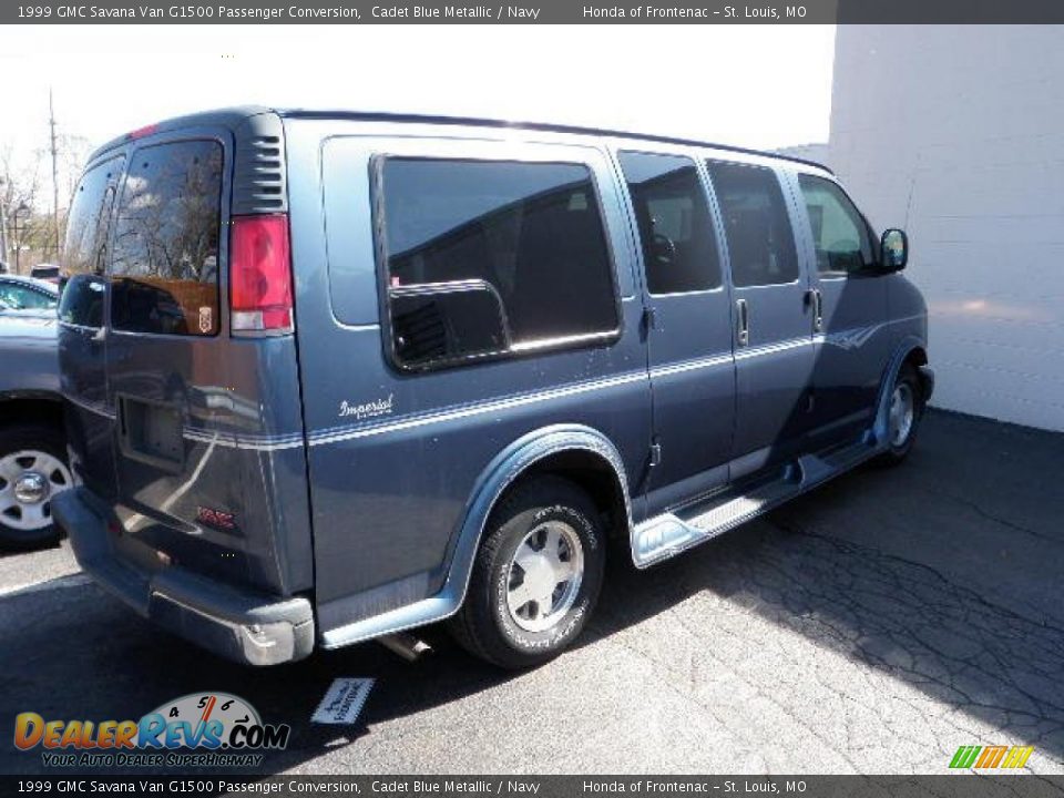 1999 GMC Savana Van G1500 Passenger Conversion Cadet Blue Metallic / Navy Photo #4