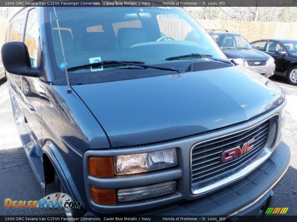 1999 GMC Savana Van G1500 Passenger Conversion Cadet Blue Metallic / Navy Photo #6