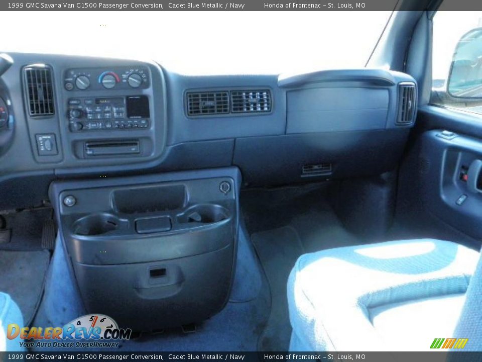 1999 GMC Savana Van G1500 Passenger Conversion Cadet Blue Metallic / Navy Photo #9