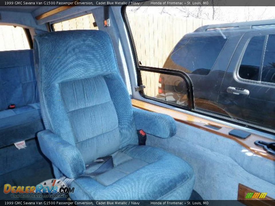 1999 GMC Savana Van G1500 Passenger Conversion Cadet Blue Metallic / Navy Photo #11