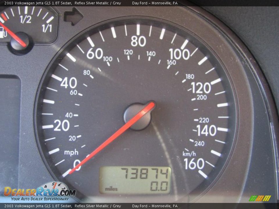 2003 Volkswagen Jetta GLS 1.8T Sedan Reflex Silver Metallic / Grey Photo #15