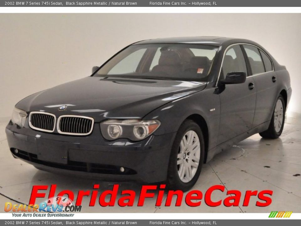 2002 BMW 7 Series 745i Sedan Black Sapphire Metallic / Natural Brown Photo #1