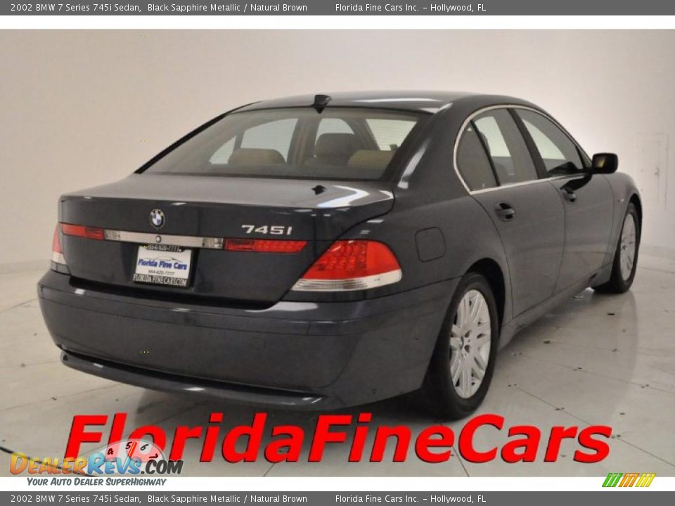 2002 BMW 7 Series 745i Sedan Black Sapphire Metallic / Natural Brown Photo #2