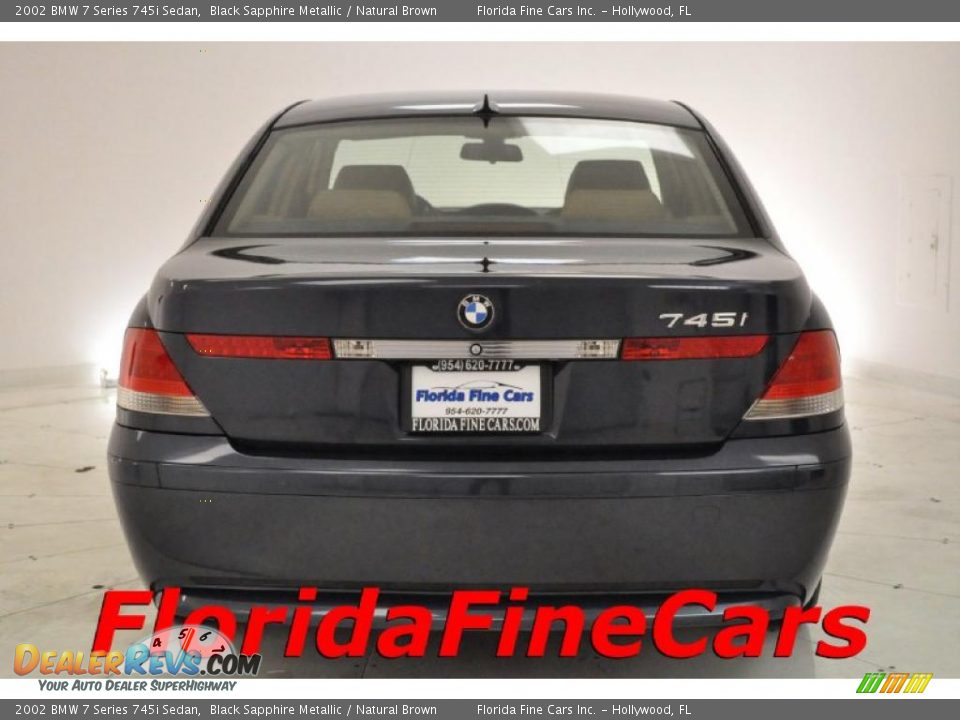 2002 BMW 7 Series 745i Sedan Black Sapphire Metallic / Natural Brown Photo #6