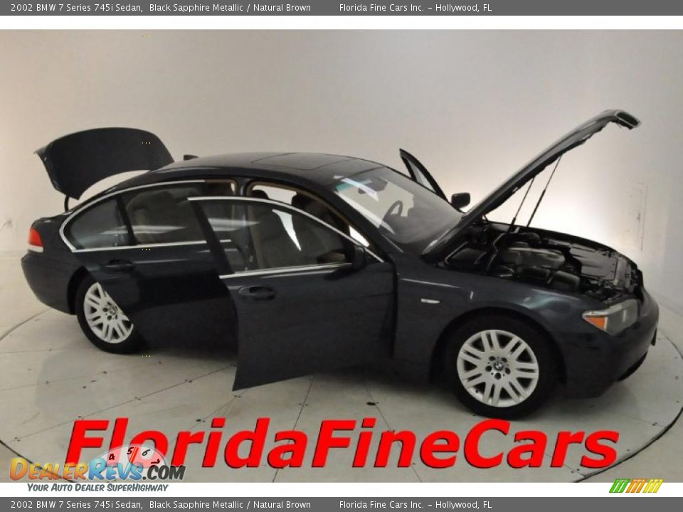2002 BMW 7 Series 745i Sedan Black Sapphire Metallic / Natural Brown Photo #7
