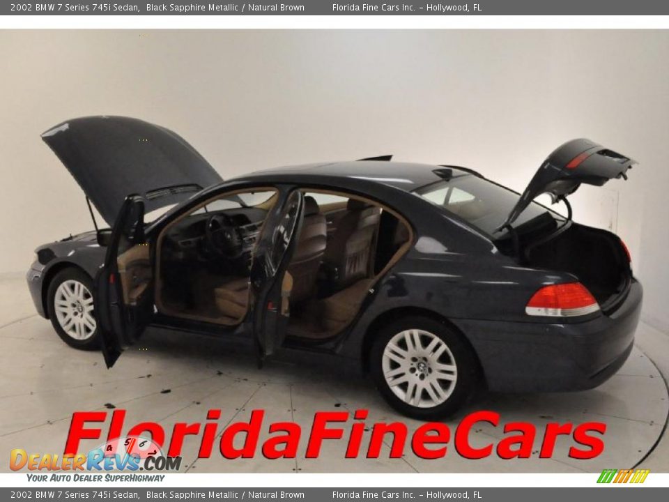 2002 BMW 7 Series 745i Sedan Black Sapphire Metallic / Natural Brown Photo #8