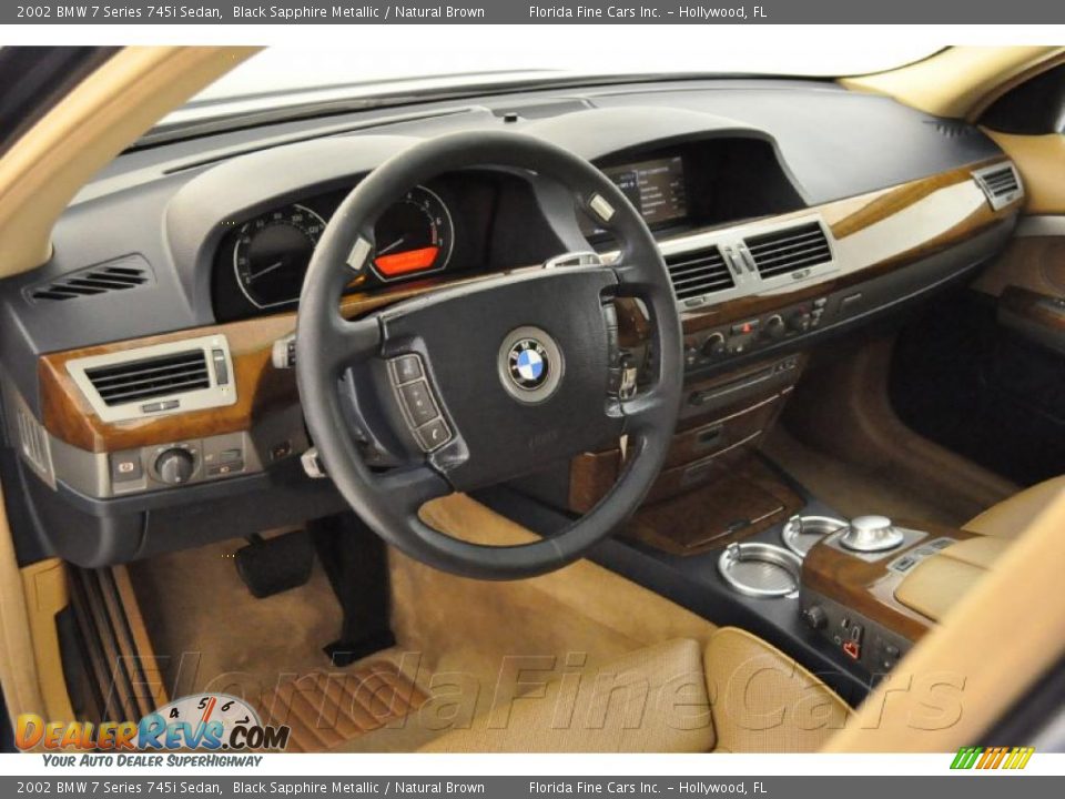 2002 BMW 7 Series 745i Sedan Black Sapphire Metallic / Natural Brown Photo #11