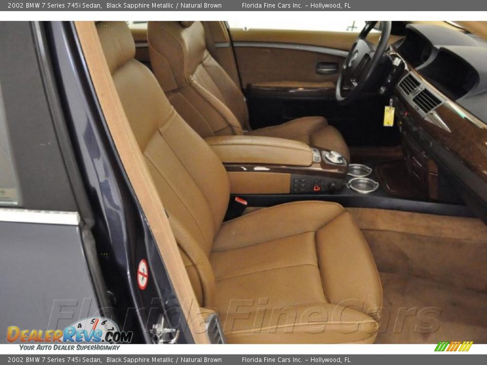 2002 BMW 7 Series 745i Sedan Black Sapphire Metallic / Natural Brown Photo #12