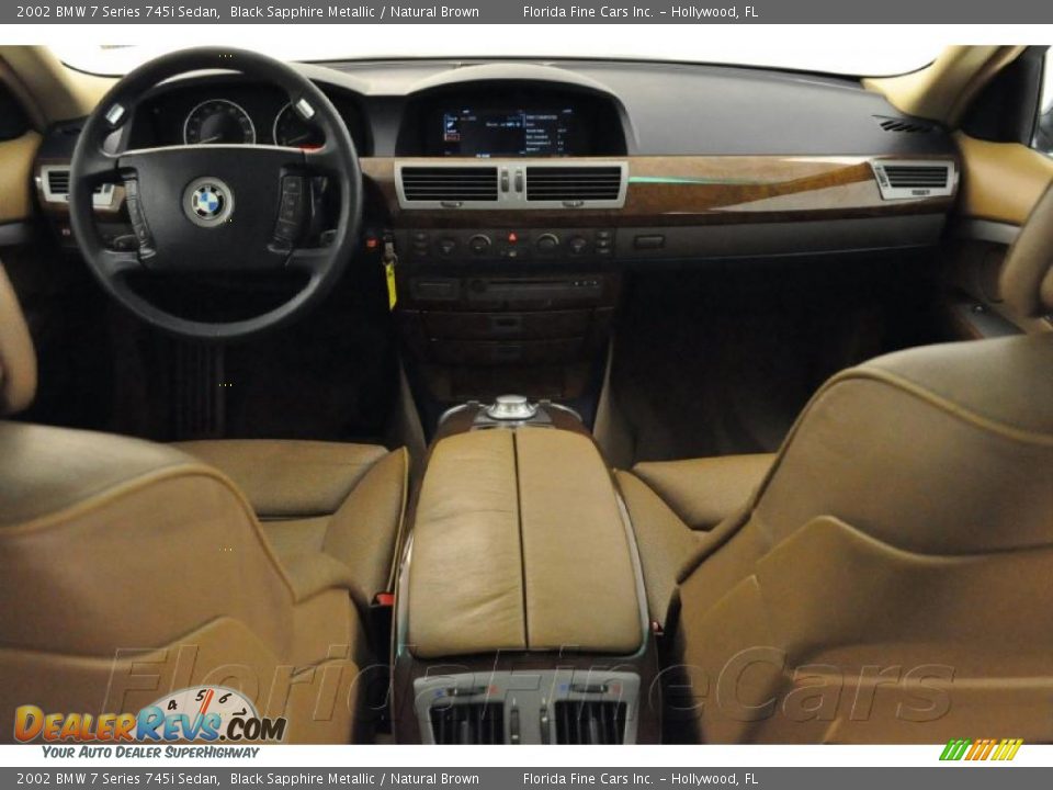 2002 BMW 7 Series 745i Sedan Black Sapphire Metallic / Natural Brown Photo #14