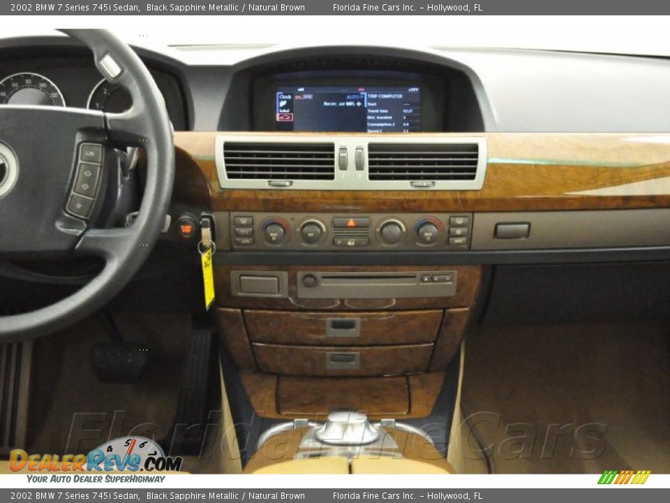 2002 BMW 7 Series 745i Sedan Black Sapphire Metallic / Natural Brown Photo #15