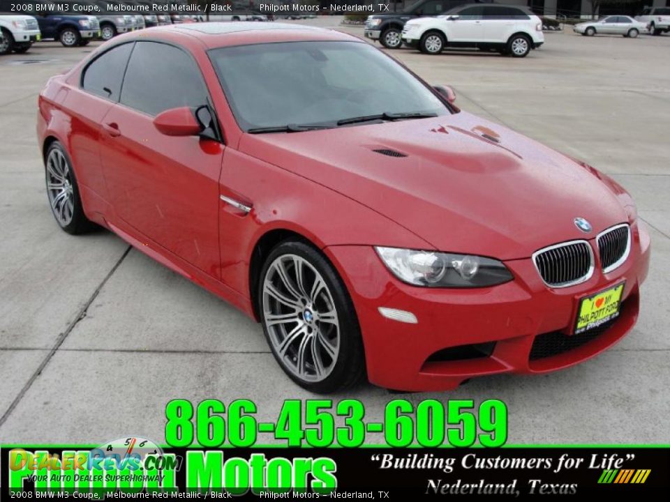 2008 BMW M3 Coupe Melbourne Red Metallic / Black Photo #1