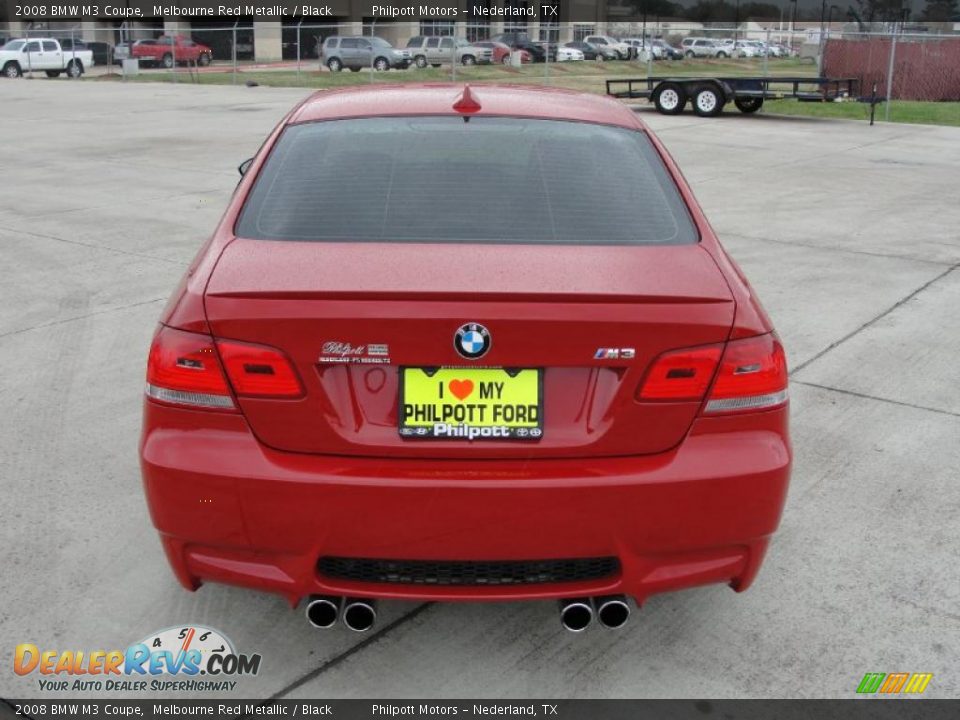 2008 BMW M3 Coupe Melbourne Red Metallic / Black Photo #4