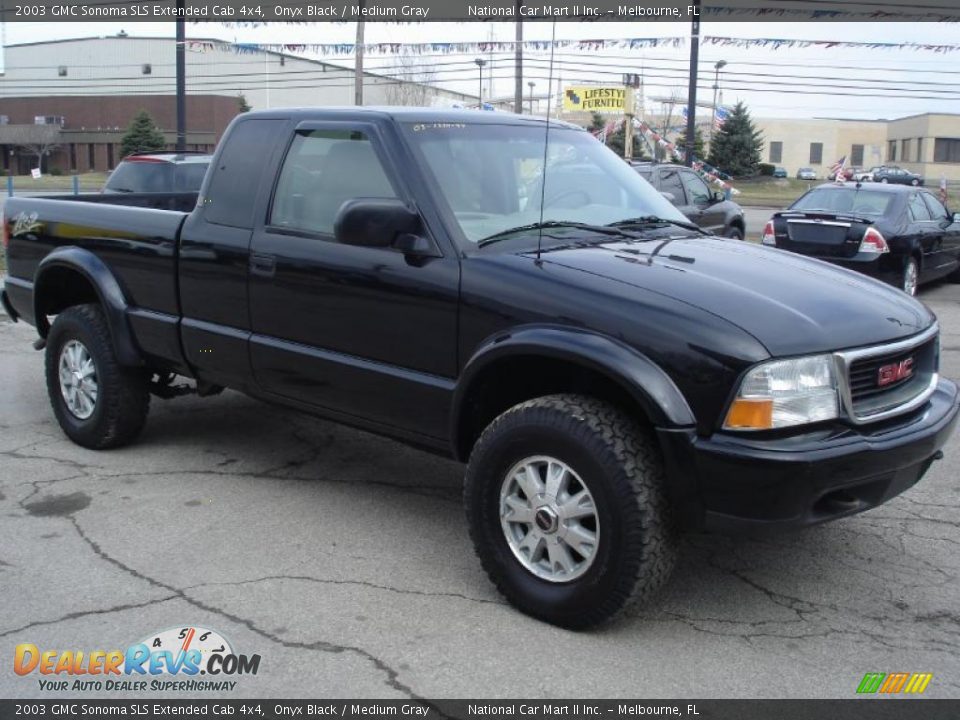 2003 GMC Sonoma SLS Extended Cab 4x4 Onyx Black / Medium Gray Photo #1