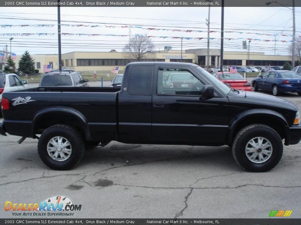 2003 GMC Sonoma SLS Extended Cab 4x4 Onyx Black / Medium Gray Photo #2