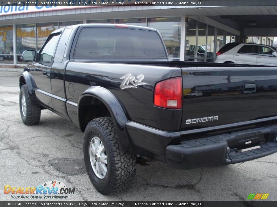 2003 GMC Sonoma SLS Extended Cab 4x4 Onyx Black / Medium Gray Photo #4