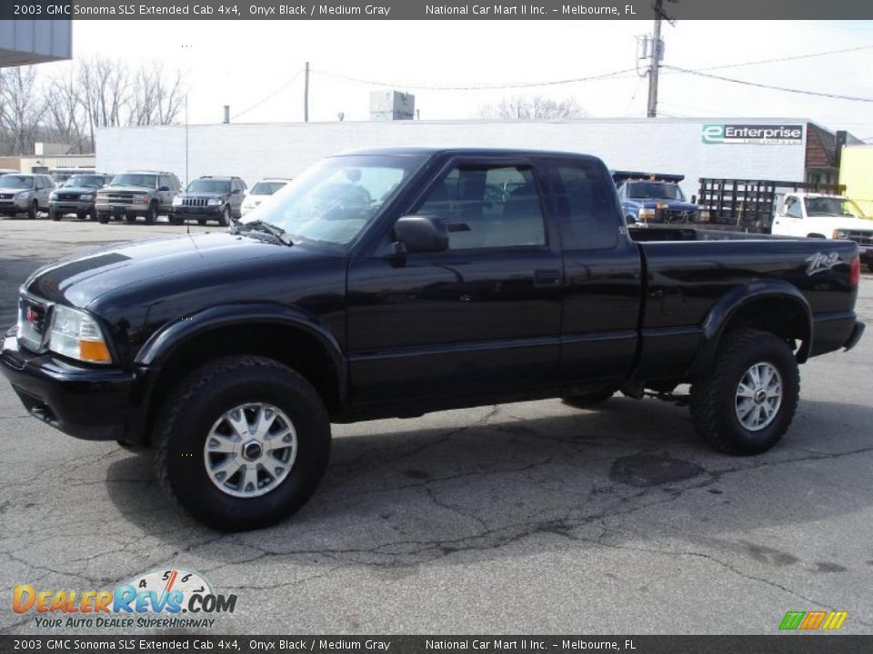 2003 GMC Sonoma SLS Extended Cab 4x4 Onyx Black / Medium Gray Photo #6