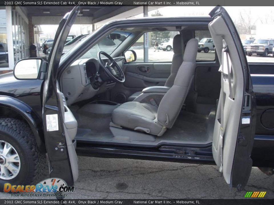 2003 GMC Sonoma SLS Extended Cab 4x4 Onyx Black / Medium Gray Photo #7