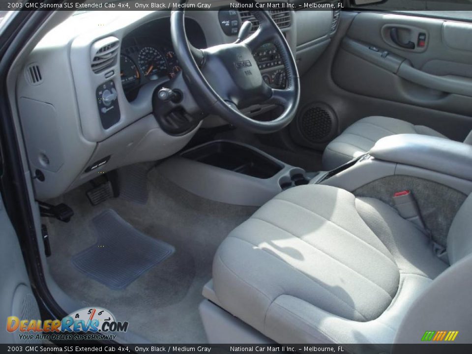 2003 GMC Sonoma SLS Extended Cab 4x4 Onyx Black / Medium Gray Photo #10