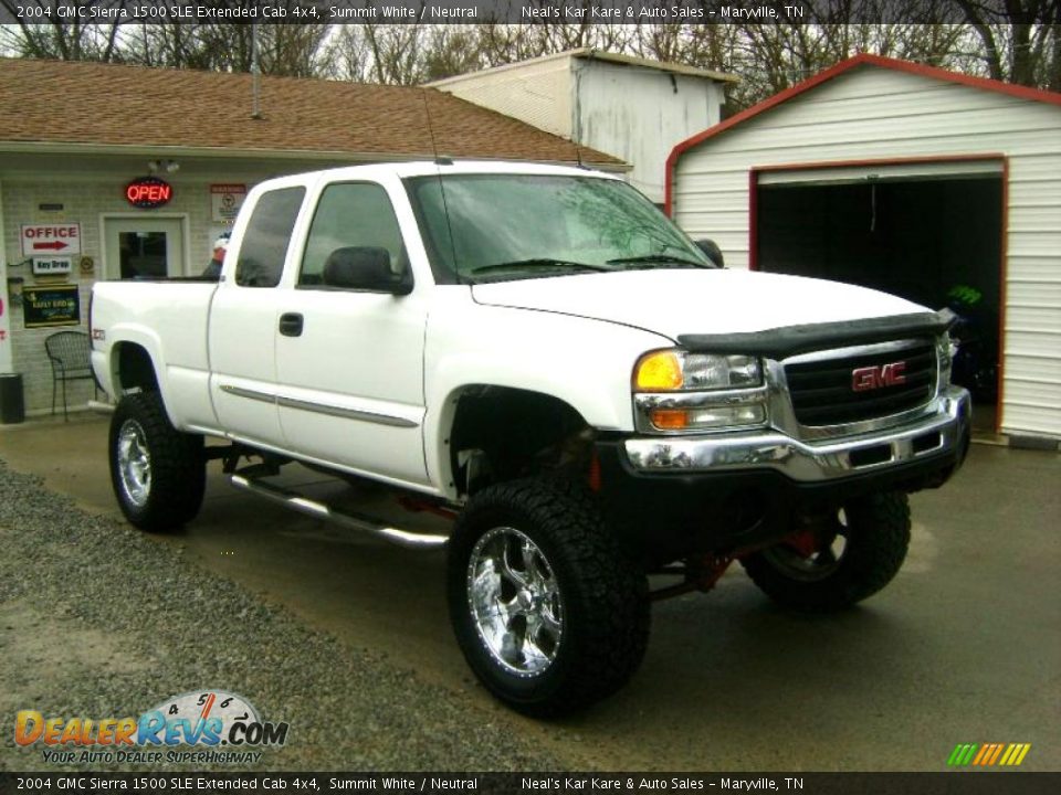 2004 GMC Sierra 1500 SLE Extended Cab 4x4 Summit White / Neutral Photo #1