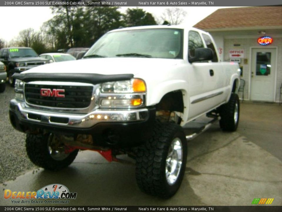 2004 GMC Sierra 1500 SLE Extended Cab 4x4 Summit White / Neutral Photo #2