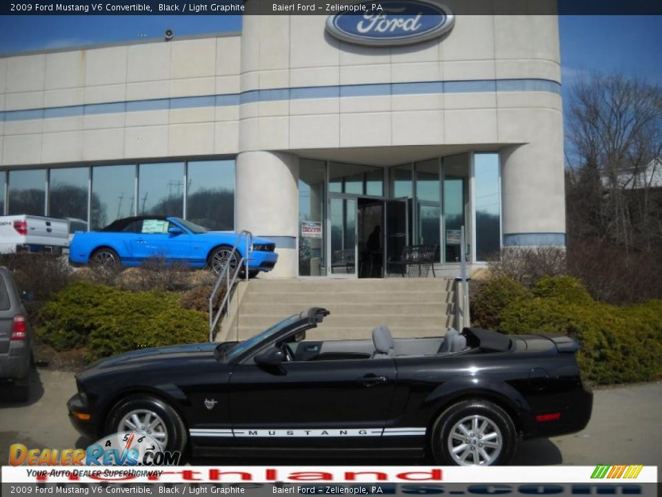 2009 Ford Mustang V6 Convertible Black / Light Graphite Photo #1
