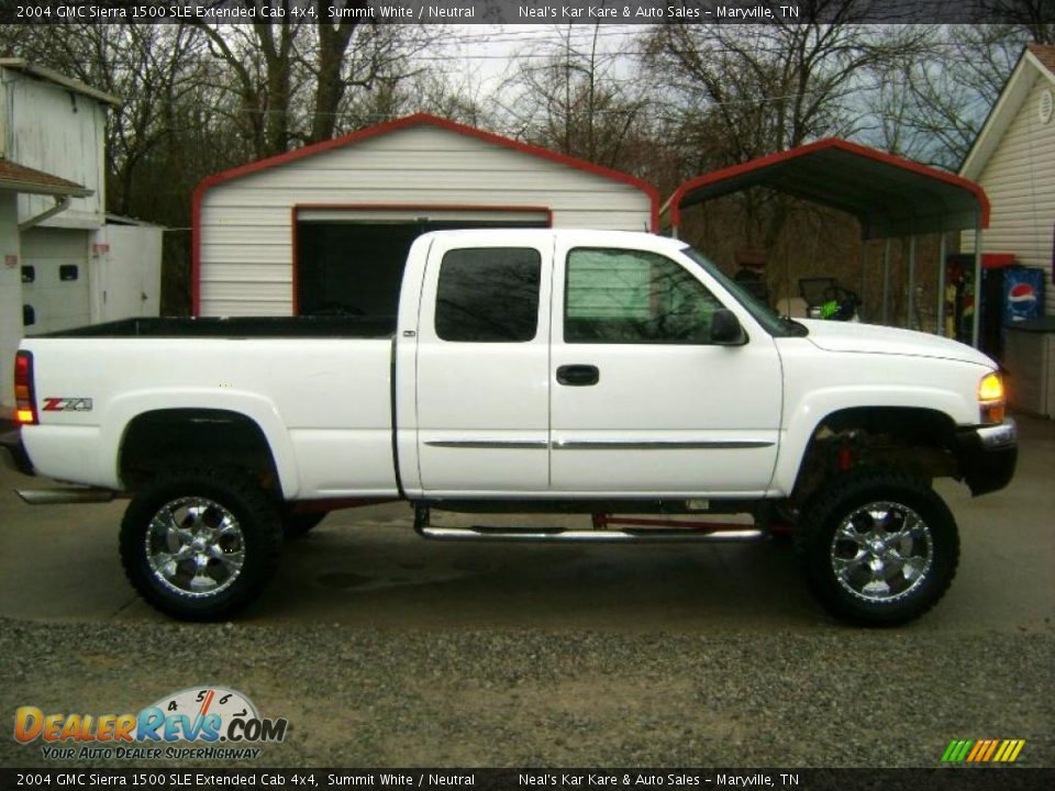 2004 GMC Sierra 1500 SLE Extended Cab 4x4 Summit White / Neutral Photo #5