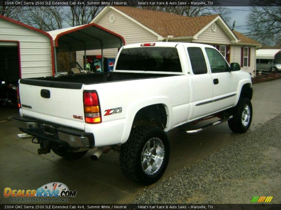 2004 GMC Sierra 1500 SLE Extended Cab 4x4 Summit White / Neutral Photo #6