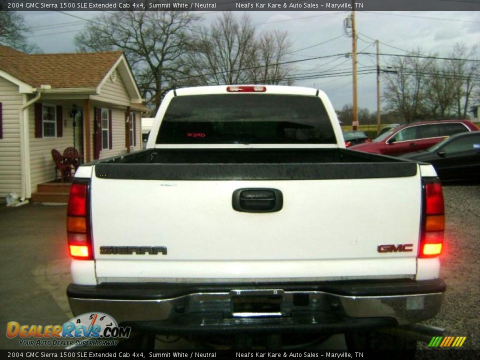 2004 GMC Sierra 1500 SLE Extended Cab 4x4 Summit White / Neutral Photo #8