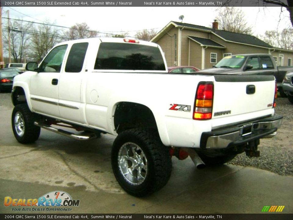 2004 GMC Sierra 1500 SLE Extended Cab 4x4 Summit White / Neutral Photo #9