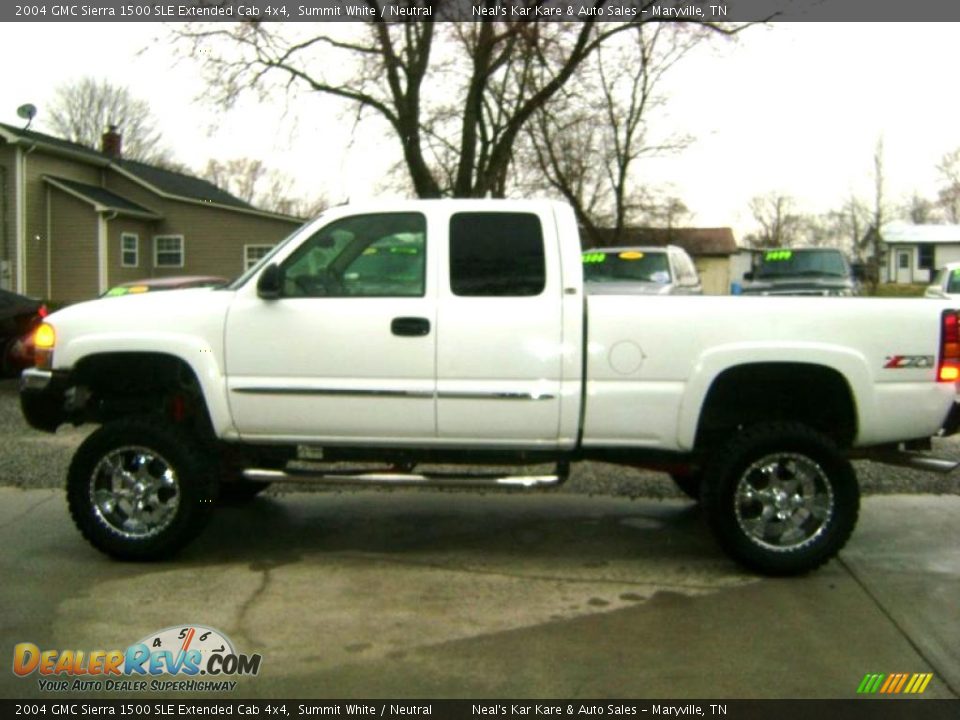 2004 GMC Sierra 1500 SLE Extended Cab 4x4 Summit White / Neutral Photo #10