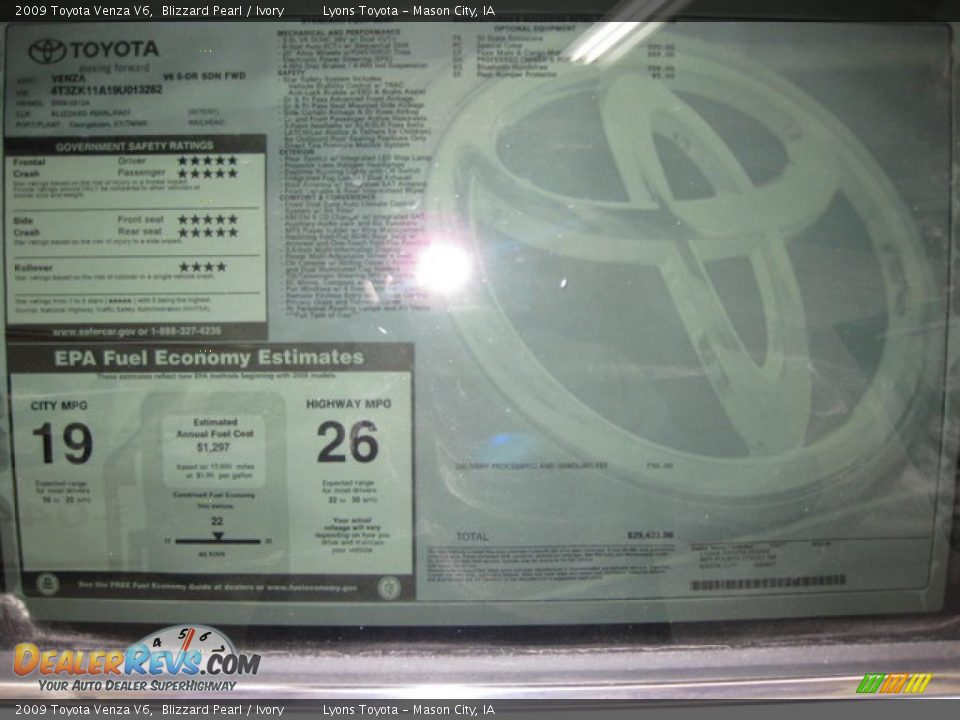 2009 Toyota Venza V6 Blizzard Pearl / Ivory Photo #9