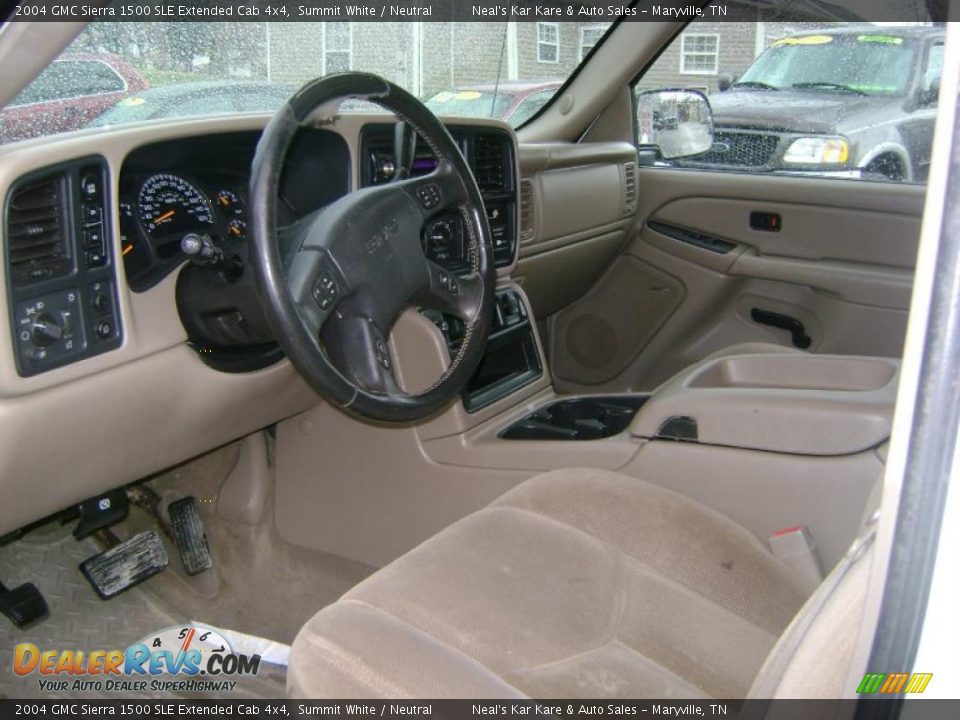 2004 GMC Sierra 1500 SLE Extended Cab 4x4 Summit White / Neutral Photo #14