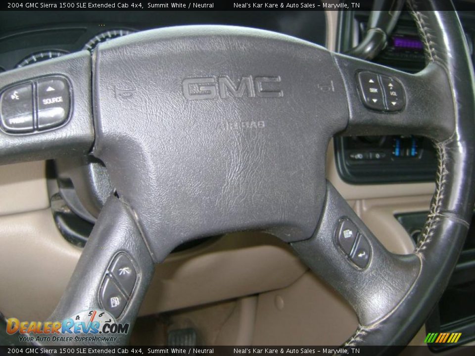 2004 GMC Sierra 1500 SLE Extended Cab 4x4 Summit White / Neutral Photo #16